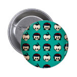 Rockabilly Skulls Pattern Button