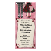 Rockabilly Wedding, 4x9.25 save the date Personalised Announcement