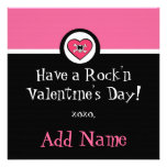 Rocker Girl Funky Valentine Personalized Announcements