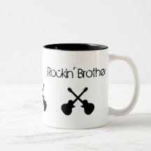 Rockin 'Brother, crossed black guitars Coffee Mug