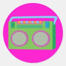 Rockin' Stereo Round Stickers