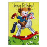 Rocking Horse Bear Birthday Card