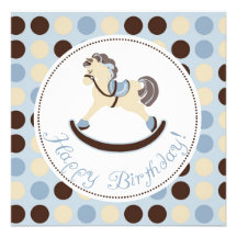 Rocking Horse Birthday Square Invite