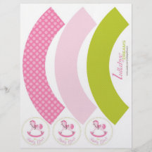 Rocking Horse Girl Cupcake Wrapper DOT1 Flyer Design