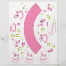 Rocking Horse Girl Cupcake Wrapper RH3 Flyers