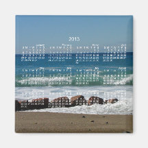 Rocks at the Beach; 2013 Calendar Fridge Magnet