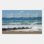 Rocks at the Beach; 2013 Calendar Rectangle Sticker