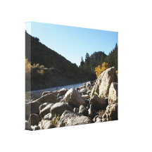 Rocks Next To Creek Stretched Canvas Print