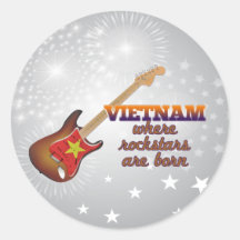 Rockstars are born in Vietnam Round Sticker