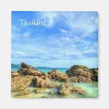 Rocky beach in Thailand new Phuket Refrigerator Magnets