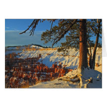 Rocky winter mountain greeting card