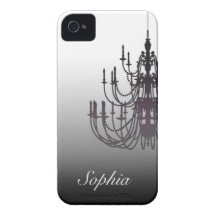 Rococo Chadelier (Black) iPhone 4/4S Case Case-Mate iPhone 4 Cases