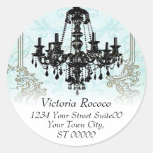 Rococo Chandelier Address Sticker