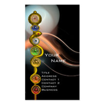 ROD OF ASCLEPIUS WITH 7 CHAKRAS ,SPIRITUAL ENERGY BUSINESS CARDS