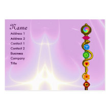 ROD OF ASCLEPIUS WITH 7 CHAKRAS ,SPIRITUAL ENERGY BUSINESS CARD TEMPLATE
