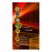 ROD OF ASCLEPIUS WITH 7 CHAKRAS ,SPIRITUAL ENERGY BUSINESS CARDS
