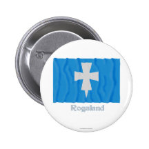 Rogaland waving flag with name pinback button