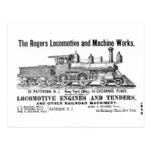 Rogers Locomotive Works Postcard