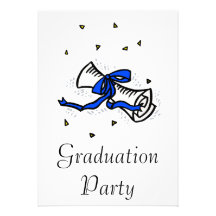 Rolled Diploma with bow Custom Invites