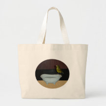 Roller canary bath time canvas bag