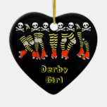 Roller Derby Heart Christmas Ornament