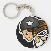 Roller Derby Jammer black and white Keychains