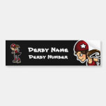 Roller Derby Jammer Customisable Bumper Stickers