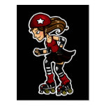 Roller Derby Jammer red Postcards