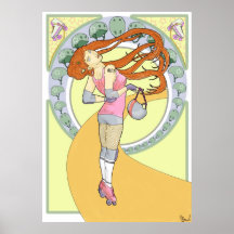 Roller Derby Nouveau Print