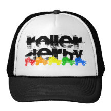 roller skate grunge rainbow mesh hats