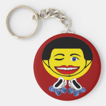 roller smiley keychain