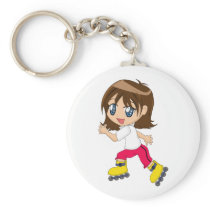 Rollerblading Girl Keychain keychains