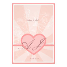 Romance love wedding invitation RSVP cards
