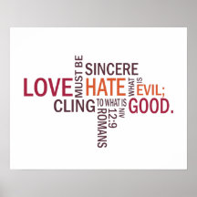 Romans 12:9 "Sincere Love" Subway Art Posters