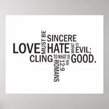 Romans 12:9 "Sincere Love" Subway Art Print