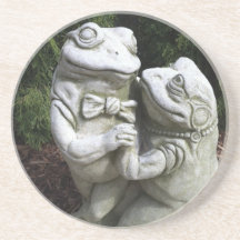 Romantic Dancing Frogs Drink Coaster