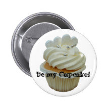 Romantic Hearts Cupcake Button