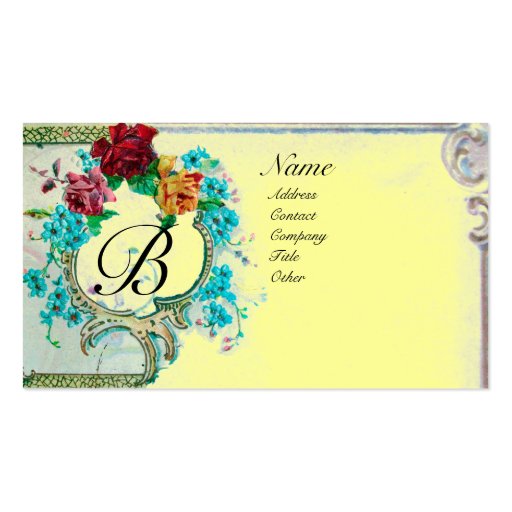 ROMANTIC MONOGRAM 3 BUSINESS CARDS