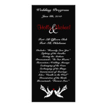 Romantic Red and Black  Dove Program Rack Card