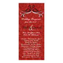 Romantic Red and Black  Dove Program Rack Cards