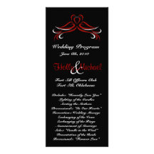 Romantic Red and Black  Dove Program Rack Card Template