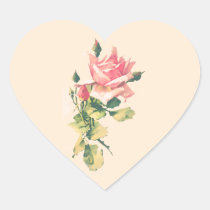 Romantic Rose Watercolor Painting Sticker stickers