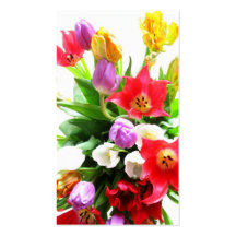 Romantic Tulips Flowers Business Card