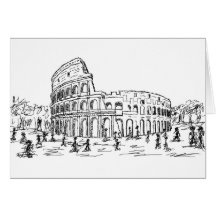 rome colosseum greeting card