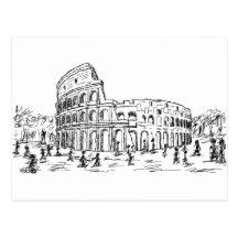 rome colosseum postcard