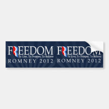 Romney Freedom Car Decal 2/Sheet Bumper Sticker