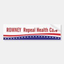 ROMNEY Repeal Health Care Bumper Stickers