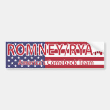 Romney/Ryan America's Comeback Team Bumper Sticker