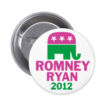 Romney Ryan - GOP Elephant for women pink green