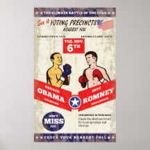 Romney Vs Obama American Elections 2012 Boxing Pos Posters